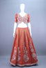 Designer Rust Orange Embroidered Silk Lehenga Choli with Dupatta