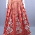 Designer Rust Orange Embroidered Silk Lehenga Choli with Dupatta