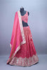 Pink Designer Heavy Embroidered Lehenga Choli with Mirror Zari Work Dupatta