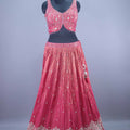 Pink Designer Heavy Embroidered Lehenga Choli with Mirror Zari Work Dupatta