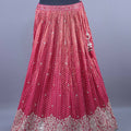 Pink Designer Heavy Embroidered Lehenga Choli with Mirror Zari Work Dupatta