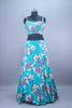 Aqua Blue Floral Embroidered Lehenga Choli with Designer Cape Dupatta