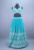 Designer Turquoise Lehenga Choli with Heavy Stone Work Wedding Wear