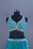 Designer Turquoise Lehenga Choli with Heavy Stone Work Wedding Wear