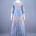 Designer Light Blue Embroidered Silk Lehenga Set with Dupatta