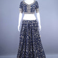 Navy Blue Heavy Embroidered Bridal Lehenga Choli with Dupatta