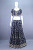 Navy Blue Heavy Embroidered Bridal Lehenga Choli with Dupatta