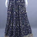Navy Blue Heavy Embroidered Bridal Lehenga Choli with Dupatta