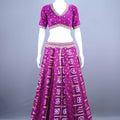 Magenta Bandhani Lehenga Choli with Heavy Gota Embroidery and Matching Dupatta