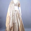 Designer Gold Lehenga Choli Set Silk Heavy Blouse Dupatta