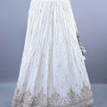 White Embroidered Lehenga Choli with Heavy Dupatta