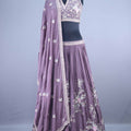 Designer Mauve Embroidered Lehenga Choli with Dupatta