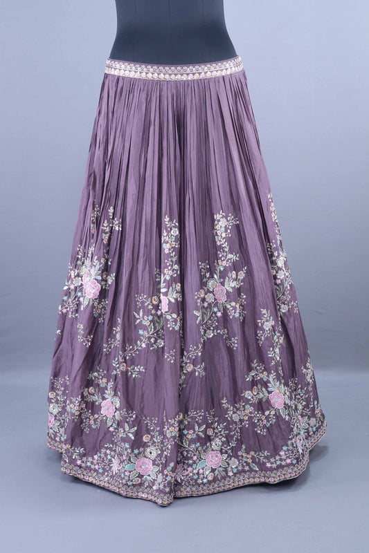 Designer Mauve Embroidered Lehenga Choli with Dupatta
