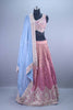 Designer Mauve Silk Embroidered Lehenga Choli with Pastel Blue Dupatta