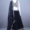 Designer Black Lehenga Choli with Heavy Embroidery and Dupatta 