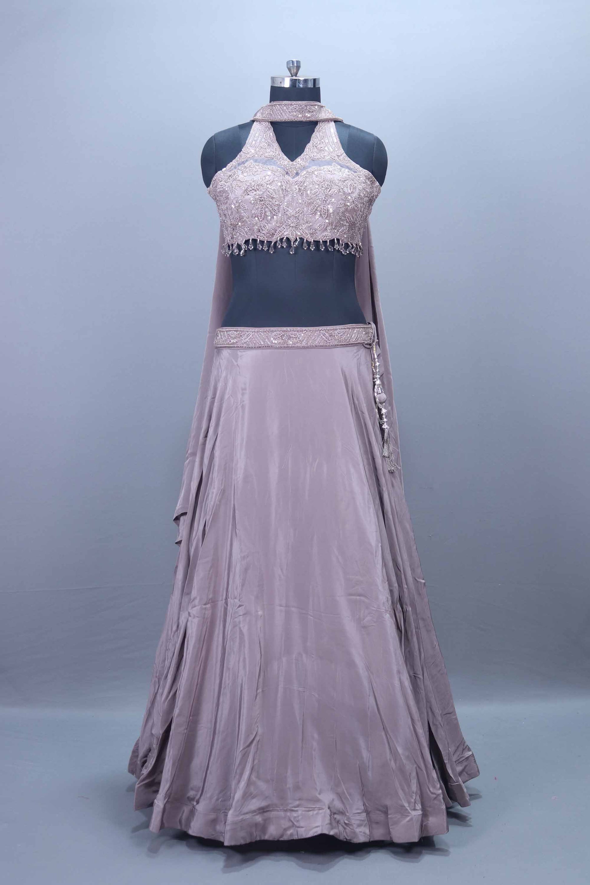 Dusty Mauve Embroidered Designer Lehenga Choli Party Wear 