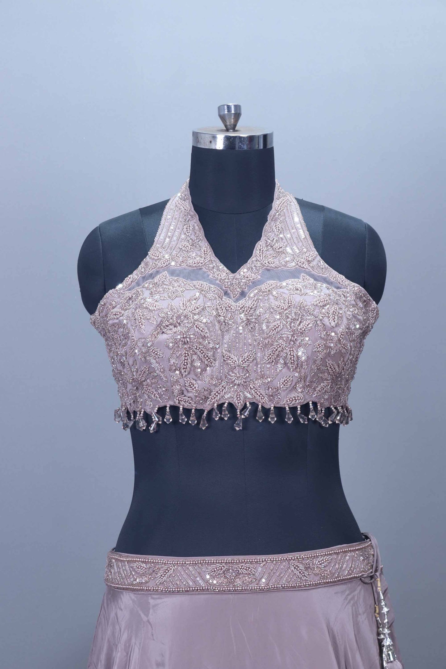 Dusty Mauve Embroidered Designer Lehenga Choli Party Wear