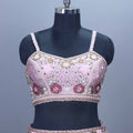 Pastel Pink Embroidered Silk Lehenga Choli Net Dupatta
