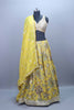 Yellow Floral Embroidered Designer Lehenga Choli with Dupatta