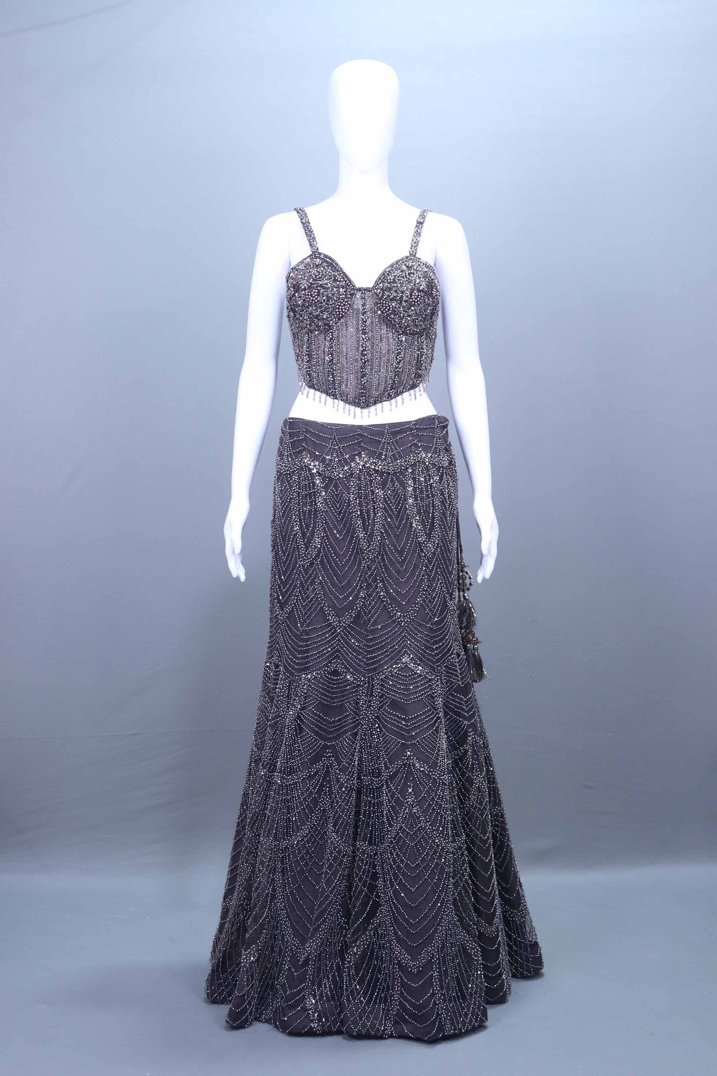 Black Heavy Embroidered Designer Lehenga Choli Reception Wear