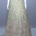 Premium Sage Green Heavy Embroidered Bridal Lehenga Choli with Dupatta