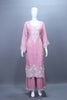 Elegant Pink Embroidered Silk Kurta Set with Palazzo And Dupatta