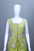 Lime Yellow Embroidered Silk Palazzo Set with Matching Dupatta