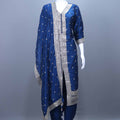 Royal Blue Heavy Embroidered Silk Kurta Set with Dupatta for Festive Wear