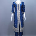 Royal Blue Heavy Embroidered Silk Kurta Set with Dupatta for Festive Wear