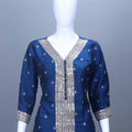 Royal Blue Heavy Embroidered Silk Kurta Set with Dupatta for Festive Wear