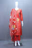 Elegant Red Floral Printed Kurta Set with Matching Dupatta Party Wear