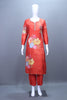 Elegant Red Floral Printed Kurta Set with Matching Dupatta Party Wear