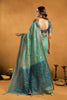 Graceful Sea Green Premium Spun Cotton Zari Woven Saree Zhallar for Women