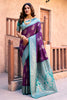 Stylish Purple Banarasi Silk Zari Woven Designer Saree for Women