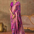Royal Purple Patola Silk Saree Traditional Patola Weaving for Wedding