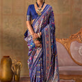 Elegant Navy Blue Patola Silk Saree Traditional Patola Weaving for Wedding