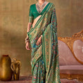 Gracefull Olive Green Patola Silk Saree Traditional Patola Weaving for Wedding