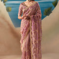 Lovely Pink Fendy Silk Heavy Beads Work Sequin Work Saree for Women
