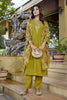 Stylish Olive Green Embroidered Straight Suit with Printed Dupatta for Festive and Party Wear