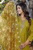 Stylish Olive Green Embroidered Straight Suit with Printed Dupatta for Festive and Party Wear
