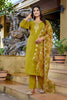 Stylish Olive Green Embroidered Straight Suit with Printed Dupatta for Festive and Party Wear