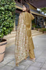Trendy Beige Embroidered Straight Suit with Printed Dupatta for Festive and Party Wear