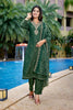 Latest Dark Green Embroidered Straight Suit with Printed Dupatta for Festive and Party Wear