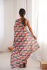 Multicolor Printed Chiffon Saree with Abstract Pattern Designer Blouse