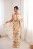 Pastel Floral Printed Georgette Saree Elegant Border Party Wear Saree