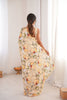 Pastel Floral Printed Georgette Saree Elegant Border Party Wear Saree