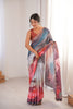 Multicolor Printed Georgette Saree Elegant Border Matching Blouse