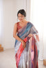 Multicolor Printed Georgette Saree Elegant Border Matching Blouse