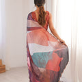 Multicolor Printed Georgette Saree Elegant Border Matching Blouse