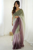 Pastel Green Mauve Ombre Organza Silk Saree Party Wear Saree 